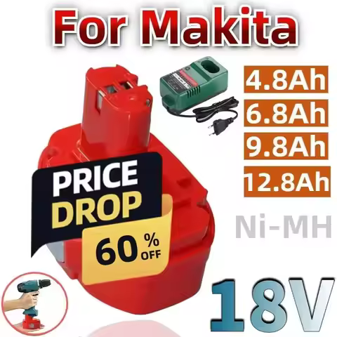 18V 4.8/6.8/9.8/12.8AhFor Makita PA18 Replace battery Ni-MH With PA18 1822 1823 1834 1835 192827-3 1
