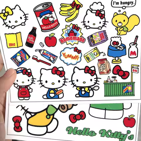 Vintage Angel Apple Hello Kitty Stickers Kawaii Cute Charms Japanese Hello Kitty Stickers Decorative
