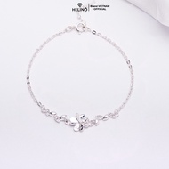 Lắc tay bạc nữ HELINO vòng tay cỏ 4 lá may mắn đính đá ver 2 V07
