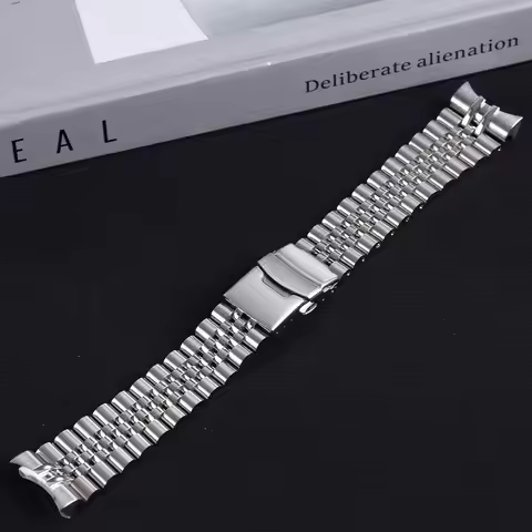 22mm Super Suitable for Seiko Nh35 Skx007 Jubilee Brushed 316L Solid Stainless Steel Curved End Skx 