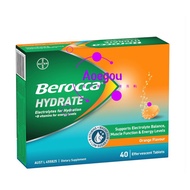 Berocca Hydrate Electrolytes Effervescent Tablets Orange 40 pack