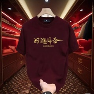 2026 American Style Ruffian Handsome Short-Sleeved T-Shirt Men 2025 Pattern Design Round Neck Loose 