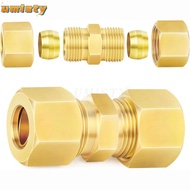 UMISTY Brass Compression Fitting, Multiple Sizes Brass Tube Fitting Connector, Connector Straight Co