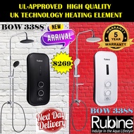 Rubine Water heater Bow 3388 Rain shower with DC pump | RWH-3388B | Free Delivery | 5 Spray |