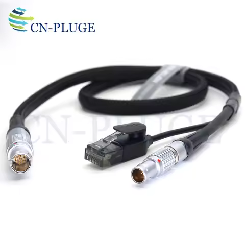 1B 10 pin ARRI ALEXA (Male) to RJ45 Ethernet (Male) Camera Control+0B 2-pin (24V) "Y" Cable