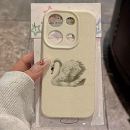 INS Style Elegant White Swan Phone Case For Redmi Note 14 Pro 13 11 12 Pro Redmi 13C 14C 15C 13 12 S
