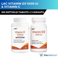 LAC VITAMINS D3 1000 IU & Vitamin C 1000mg -  Helps Support Strong Immunity Skin Glow Bone Health