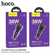 Hoco Z52 2-Port Car Charger TC+USB Fast Charging PD 20W + QC 3.0 Transparent Design Safe
