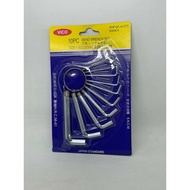 Ysk bend wrench set 10pcs L key set hex key L key set 10pcs hex key L key short set hex key