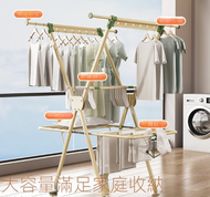 Others - 包送貨 -鋁合金可伸縮晾衫架 多功能可折疊X型晾衣架 陽臺曬衫架晾曬架 旗艦款（連翼型曬架）