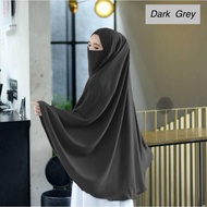 Halima Jilbab / Bahan Jersey Premium / Hijab Kerudung Bergo / Instan French / Khimar Cadar Madinah S