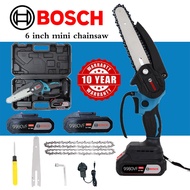 【10-year warranty】BOSCH 9980VF 6 Inch Mini Cordless Chainsaw - Electric Pruning Saw with 2 Rechargea