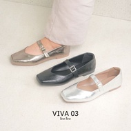 Sarasara - Viva 03 Series Women's Ballerina Flatshoes with Buckle Strap Ballerina Flats Ballet Flats