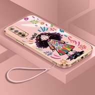 Casing Realme 7 7I 8 4G 8I 9 PRO plus 9I A57 5G Four corner silicone colored clothing girl's phone c