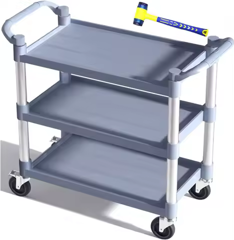 Wheels Large Size Rolling Cart with Wheels Heavy Duty 600 LBS Food Cart with Lockable Wheels and Ham