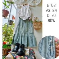 [2hand] flared jeans skirt, vintage, unique, ladylike, long, graceful, fairy grunge