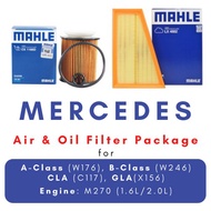 MAHLE Air/Oil/Cabin filter for Mercedes W176 A180/200/250 B180/200 CLA180/200/250 GLA180/200/250