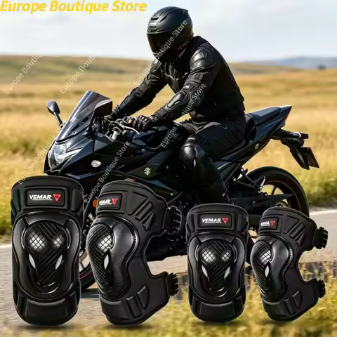 Motorbike Protective Gear 4Pcs 4 Seasons Knee Elbow Pads Anti Fall Motorcycle Armor Set For Men Wome
