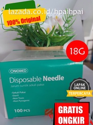Needle Onemed 18G disposable / Jarum Suntik Needle 18G