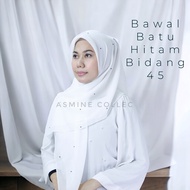 Tudung Bawal Cotton Batu Tabur Hitam | Bawal Batu Hitam | Bawal Cotton Batu | Tudung | Tudung Bawal 