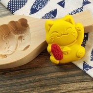 in stock Traditional Bakeware Kuih Wooden Ang Ku Kueh Wood Mold Lucky Cat