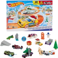 HOT WHEELS ADVENT CALENDER 8 VEHICLES AND 16 WINTER THEMED PLAYMAT ORIGINAL