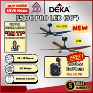 (FreeGift) Deka | F5DC 56 PRO | 56Inch | Remote Control | 10 Speed | DC Motor | Ceiling Fan | Kipas 