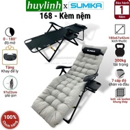 Giường ghế xếp thư giãn Sumika 168 - Tặng khay để ly - Tải trọng 300kg - Ghế ngả giường