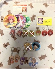 [6蚊@一件］五等分的花嫁一番賞 杜鵑婚約 出租女友 襟章 鎖匙扣杯墊  掛件