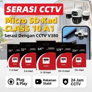 Kad Memori Micro SD Class 10 A1 | Serasi CCTV Kamera V380 | 32GB 64GB 128GB 256 | Laju & Stabil