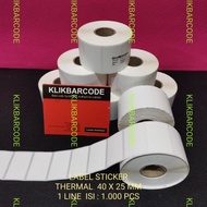 Thermal Label 40x25 mm 1 Line (1000) Etiquette 40 x 25 mm