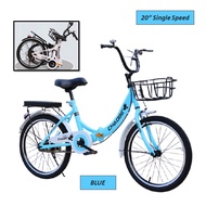 Folding Bike for Adults 7 Speed Single Speed Aluminum Easy Folding City Bicycle 20"/ 24" inch Rides Smooth