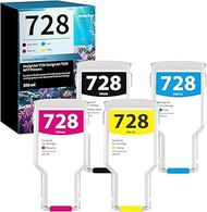 Junnchee 728 Black Cyan Magenta Yellow 300-ml Ink Cartridges| F9J68A F9K17A F9K16A F9K15A Compatible