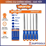 Set of 5 200mm 8 steel files" WADFOW WSF2405 flat, semi-circular, round, square, triangular steel fi