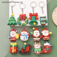 Sunshineshop Christmas Series Santa Claus Christmas Tree Key Chains For Backpacks Pendant Cute Elk Doll Key Ring For Kids Friends Gift SG
