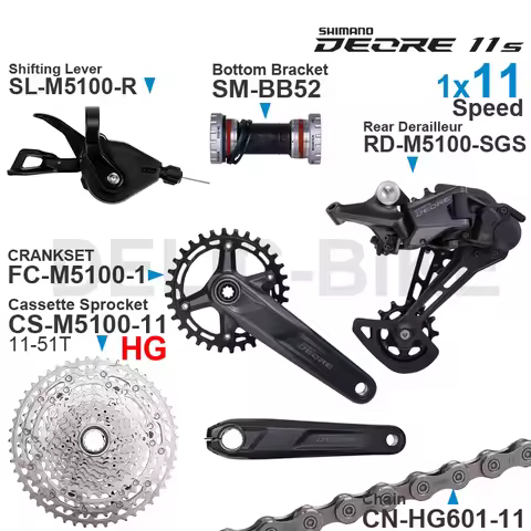 SHIMANO DEORE M5100 11 speed Groupset Shifter RD-M5100 Rear Derailleur CS-M5100 Cassette Chain FC-M5