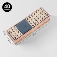 40pcs Wooden Stamp Alphabet Number Set Stempel Huruf Dan Angka Lengkap