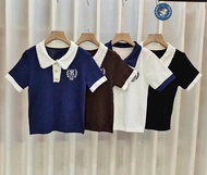 💥[A241] Áo len thun nữ Montoghi dệt kim CỔ BÈO REN phối LOGO 97 Quảng Châu thanh lịch xinh xắn - L2M