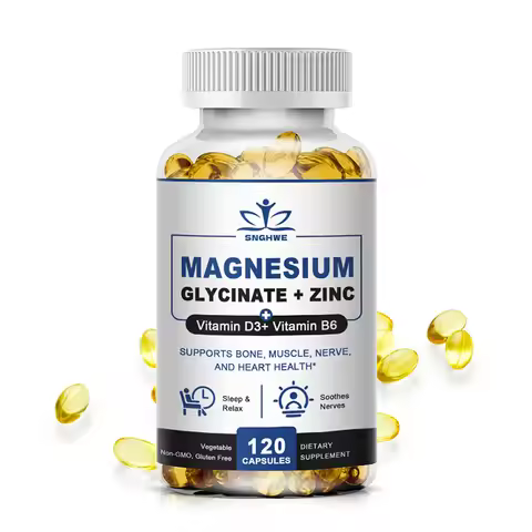 Magnesium & Zinc Capsules for Muscle, Joint,Bone,Enzyme & Heart Health Rest &Relaxation Magnesium Gl