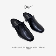 OASIS SLIP ON BLOCK HEEL FORMAL SHOES 2-4725