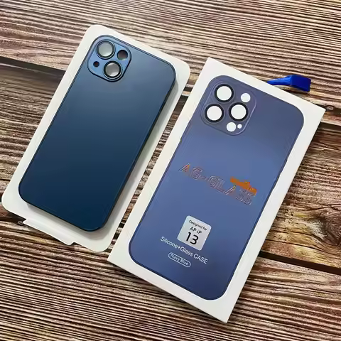 10Pcs/Original New AG Silicone Matte Glass Case For iPhone 14 13 12 11 Pro Max Frosted Glass Case Wi