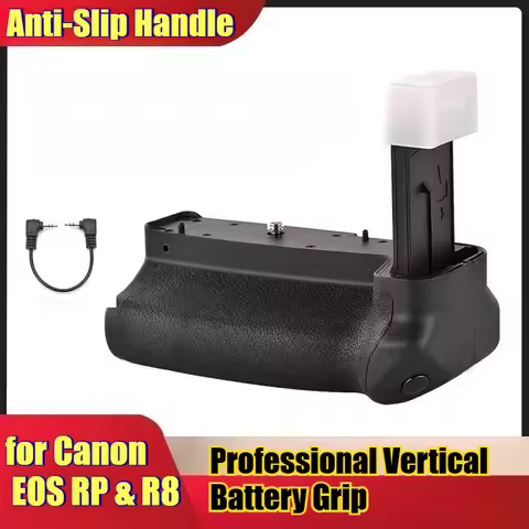 Professional Vertical Battery Grip for Canon EOS RP & R8 Anti-Slip Handle with LP-E17 Battery Compar