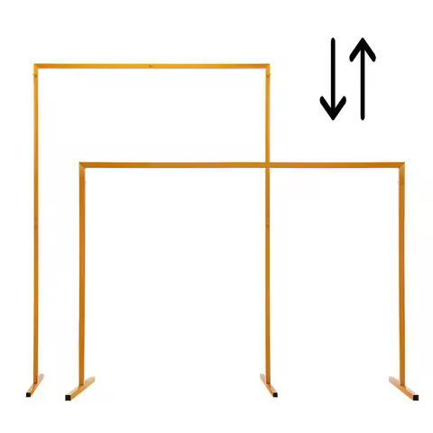 Wedding Arch Backdrop Stand 1.5m/4.9ft, Height Adjustbable Square Rectangular Metal Frame for Ceremo