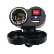 CRE 12V Motorcycle Handlebar USB Charger Waterproof  Socket Switch