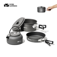 MOBI GARDEN Camping Cookware Kit Set Of Pots Pan Kettle Portable Lightweight Cooking Utensil Set Tra