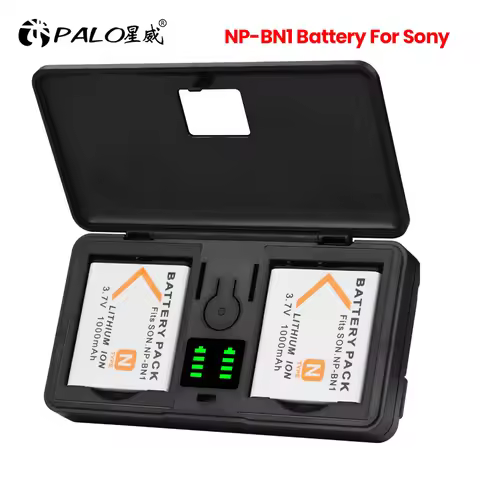 PALO NP-BN1 NP BN1 Battery+LCD Dual Charger Case for Sony Cyber-shot DSC-QX10 DSC-QX100 DSC-T99 DSC-