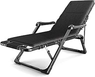 Folding Recliner, Single Folding Bed Mattress,Garden Padded Recliner Massage Lounge Chair Zero Gravity Oversized Home Foldable Lounge Chair Sun Lounger,Sun Lounger (Black) hopeful