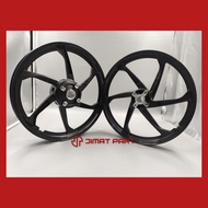 FULL CHOP ENKEI SPORT RIM ENKEI 3 BATANG 6 BATANG KAKI LC135 4S / 5S / Y125Z/ Y125ZR / LAGENDA BLACK