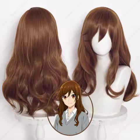 Anime Hori Kyoko Cosplay Wig 60cm Long Brown Curly Wigs Heat Resistant Synthetic Hair Halloween