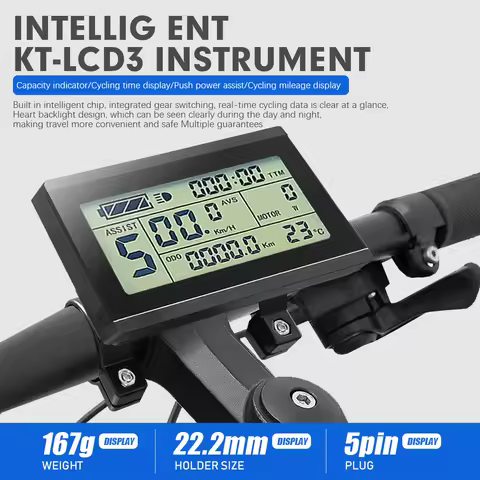 Bike Conversion Kit Ebike KT Dsiplay LCD3 Waterproof SM Plug 24V 36V 48V 52V 60V 72V Intelligent Con